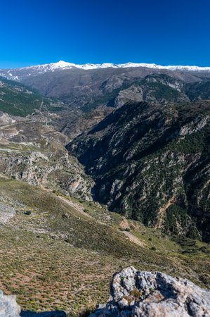 Landscape of the Sierra Nevada mountain range, Spain.の写真素材