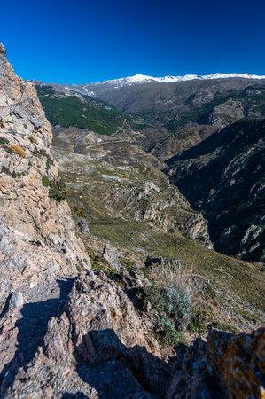 Landscape of the Sierra Nevada mountain range, Spain.の写真素材