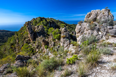 Beautiful travel destination of a southern Spain. The Sierras de Tejeda, Almijara and Alhama Mountainsの写真素材