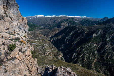 Landscape of the Sierra Nevada mountain range, Spain.の写真素材