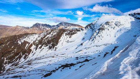 The Mount Mulhacen, the highest peak of the Sierra Nevada mountain range, Spain.の写真素材