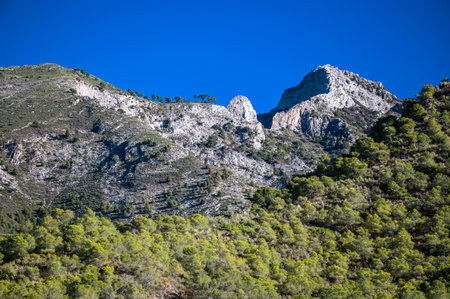 Beautiful travel destination of a southern Spain. The Sierras de Tejeda, Almijara and Alhama Mountainsの写真素材