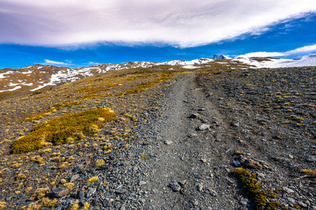 Landscape of the Sierra Nevada mountain range, Spain.の写真素材