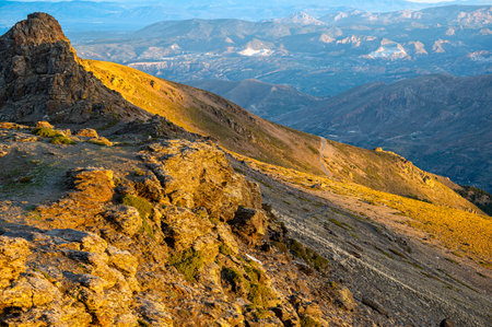 The Rocks of San Francisco in a sunny morning. Sierra Nevada mountain range, Spain.の写真素材