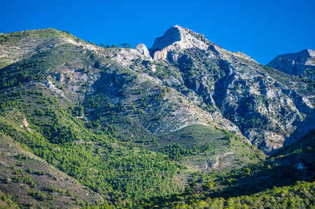 Beautiful travel destination of a southern Spain. The Sierras de Tejeda, Almijara and Alhama Mountainsの写真素材