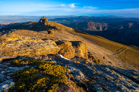 The Rocks of San Francisco in a sunny morning. Sierra Nevada mountain range, Spain.の写真素材