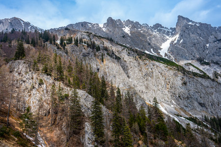 Landscape of the Hochschwab Mountains in the Northern Limestone Alps of Austria.の写真素材