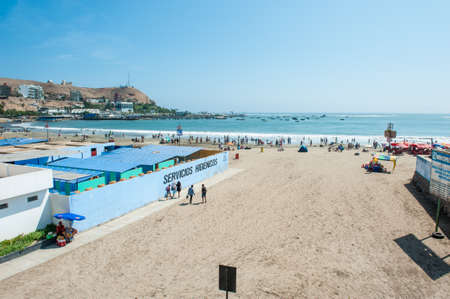 View of chorrillos beach and port at the Lima, Peruの写真素材