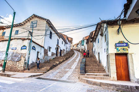 Street scene of Cusco, Peru.のeditorial素材