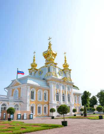Peterhof palace at Saint petersburg north country russiaのeditorial素材