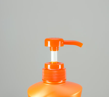 Orange Shampoo Bottleの写真素材