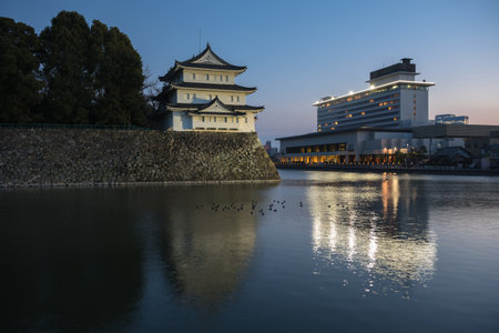Nagoya Castle at sunset, Japanのeditorial素材