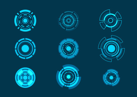 Multi Technology circle design, Vector icon setのイラスト素材