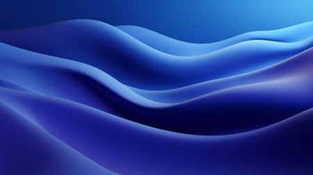 Blue smooth curvy surface, minimal dynamic 3D wave, futuristic and creativity concept illustration, abstract modern background. Generative AIの素材