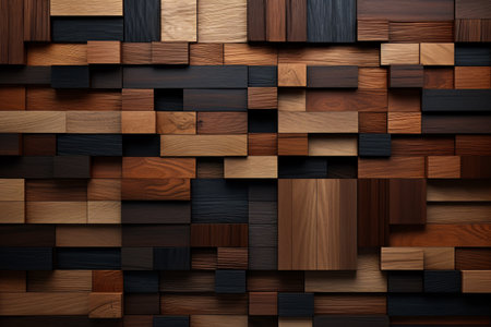 Dark brown wood background textured, modern and luxurious wooden abstract background. generative aiの素材