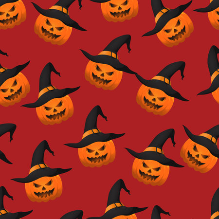 Halloween pumpkin seamless pattern. Eps 10.のイラスト素材
