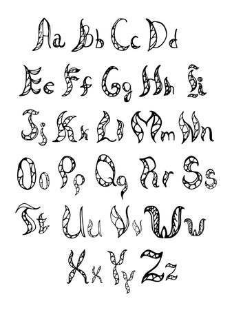 Hand drawn alphabet. Eps 8.のイラスト素材