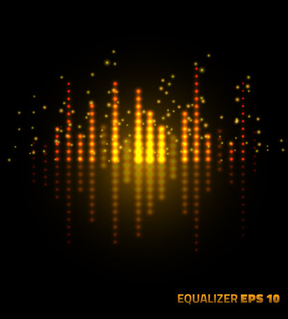 Music equalizer. Vector illustration on black background.のイラスト素材