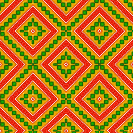 Seamless pattern with symmetric geometric ornament. 3d rendering, 3d illustration.の写真素材