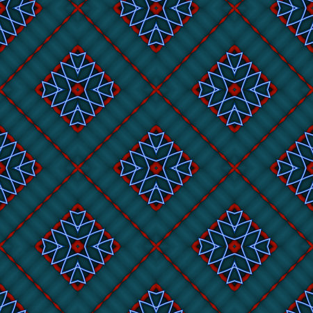 pattern with symmetric geometric ornament. 3d rendering, 3d illustration.の写真素材