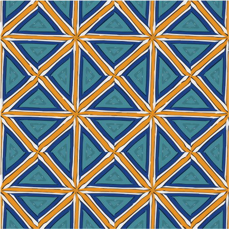 Geometric vector pattern with triangular elements. Seamless abstract ornament for wallpapers and backgrounds.のイラスト素材