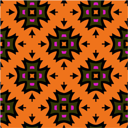 Geometric vector pattern with triangular elements. Seamless abstract ornament for wallpapers and backgrounds.のイラスト素材
