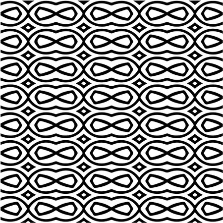 Geometric vector pattern with triangular elements. Seamless abstract ornament for wallpapers and backgrounds. Black and white colors.のイラスト素材