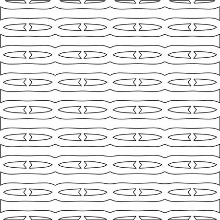 Geometric vector pattern with triangular elements. Seamless abstract ornament for wallpapers and backgrounds. Black and white colors.のイラスト素材