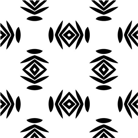 Geometric vector pattern with triangular elements. Seamless abstract ornament for wallpapers and backgrounds. Black and white colors.のイラスト素材