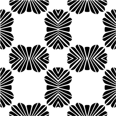 Geometric vector pattern with triangular elements. Seamless abstract ornament for wallpapers and backgrounds. Black and white colors.のイラスト素材