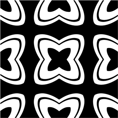 Geometric vector pattern with triangular elements. Seamless abstract ornament for wallpapers and backgrounds. Black and white colors.のイラスト素材