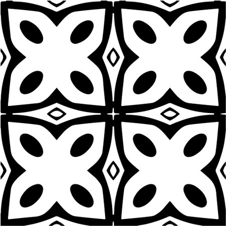 Geometric vector pattern with triangular elements. Seamless abstract ornament for wallpapers and backgrounds. Black and white colors.のイラスト素材