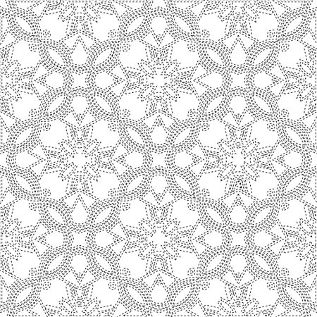 Geometric vector pattern with triangular elements. Seamless abstract ornament for wallpapers and backgrounds. Black and white colors.のイラスト素材