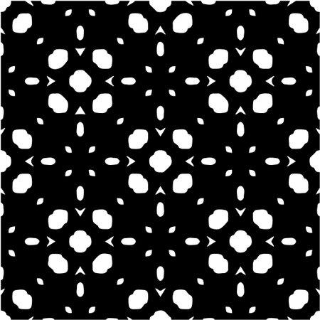 Geometric vector pattern with triangular elements. Seamless abstract ornament for wallpapers and backgrounds. Black and white colors.のイラスト素材