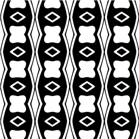 Geometric vector pattern with triangular elements. Seamless abstract ornament for wallpapers and backgrounds. Black and white colors.のイラスト素材