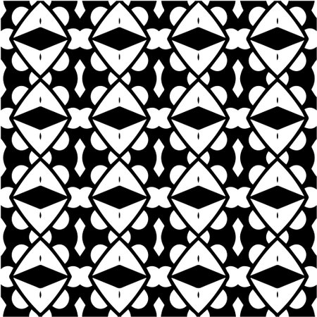 Geometric vector pattern with triangular elements. Seamless abstract ornament for wallpapers and backgrounds. Black and white colors.のイラスト素材