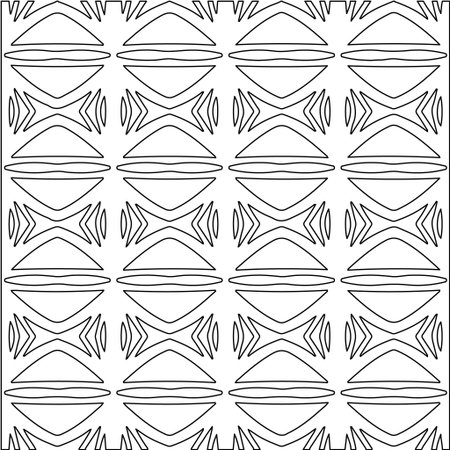 Geometric vector pattern with triangular elements. Seamless abstract ornament for wallpapers and backgrounds. Black and white colors.のイラスト素材