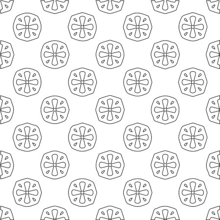 Geometric vector pattern with triangular elements. Seamless abstract ornament for wallpapers and backgrounds. Black and white colors.のイラスト素材