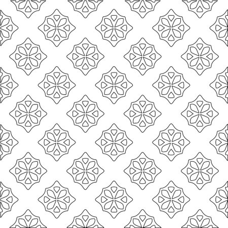 Geometric vector pattern with triangular elements. Seamless abstract ornament for wallpapers and backgrounds. Black and white colors.のイラスト素材