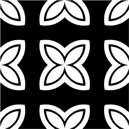 Geometric vector pattern with triangular elements. Seamless abstract ornament for wallpapers and backgrounds. Black and white colors.のイラスト素材