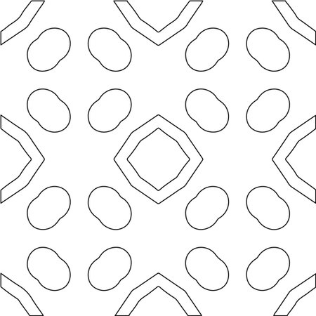 Geometric vector pattern with triangular elements. Seamless abstract ornament for wallpapers and backgrounds. Black and white colors.のイラスト素材