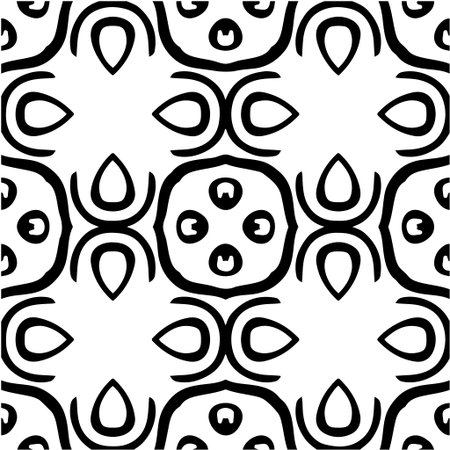 Geometric vector pattern with triangular elements. Seamless abstract ornament for wallpapers and backgrounds. Black and white colors.のイラスト素材