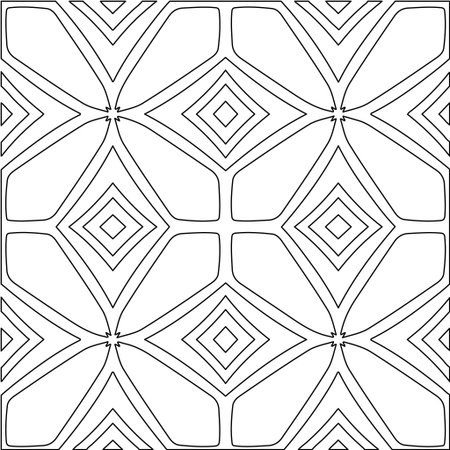Geometric vector pattern with triangular elements. Seamless abstract ornament for wallpapers and backgrounds. Black and white colors.のイラスト素材