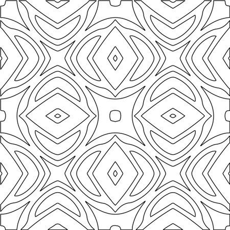 Geometric vector pattern with triangular elements. Seamless abstract ornament for wallpapers and backgrounds. Black and white colors.のイラスト素材