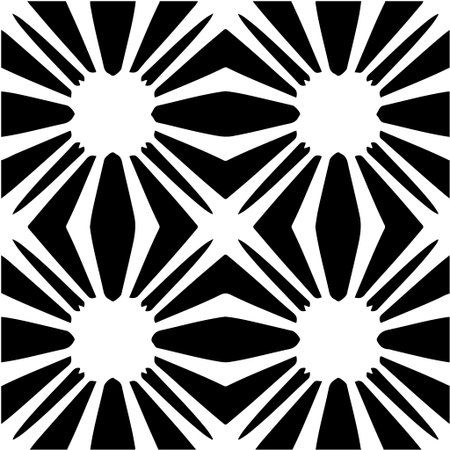 Geometric vector pattern with triangular elements. Seamless abstract ornament for wallpapers and backgrounds. Black and white colors.のイラスト素材