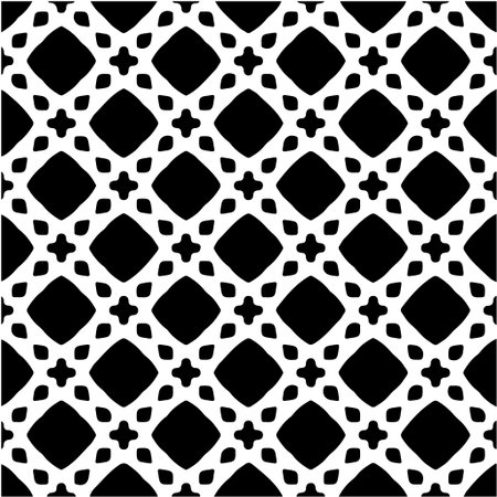 Geometric vector pattern with triangular elements. Seamless abstract ornament for wallpapers and backgrounds. Black and white colors.のイラスト素材
