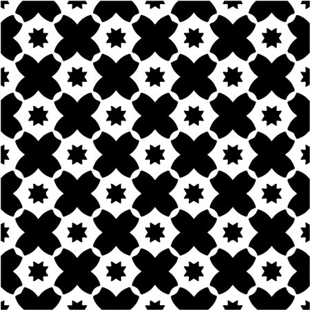 Geometric vector pattern with triangular elements. Seamless abstract ornament for wallpapers and backgrounds. Black and white colors.のイラスト素材