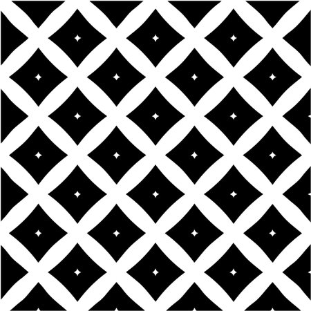 Geometric vector pattern with triangular elements. Seamless abstract ornament for wallpapers and backgrounds. Black and white colors.のイラスト素材