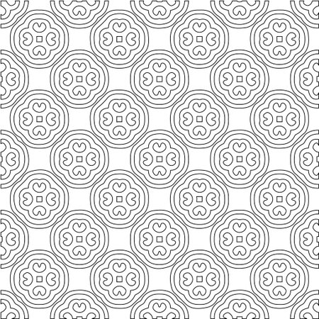 Geometric vector pattern with triangular elements. Seamless abstract ornament for wallpapers and backgrounds. Black and white colors.のイラスト素材