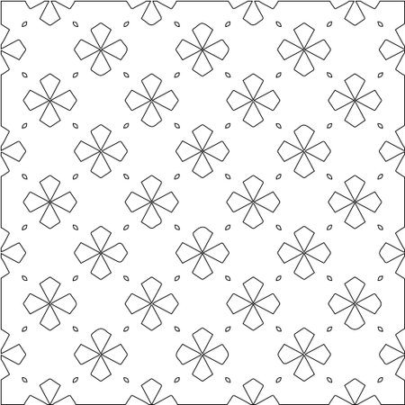 Geometric vector pattern with triangular elements. Seamless abstract ornament for wallpapers and backgrounds. Black and white colors.のイラスト素材